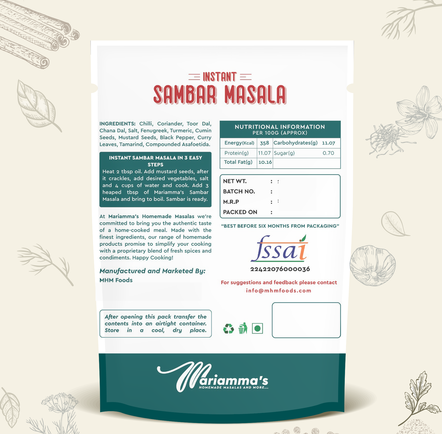 Instant Sambar Masala